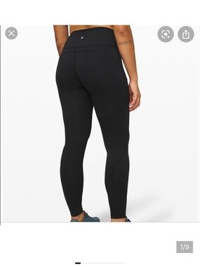 Lululemon Black In Movement Leggings | Size 8, 25" Inseam